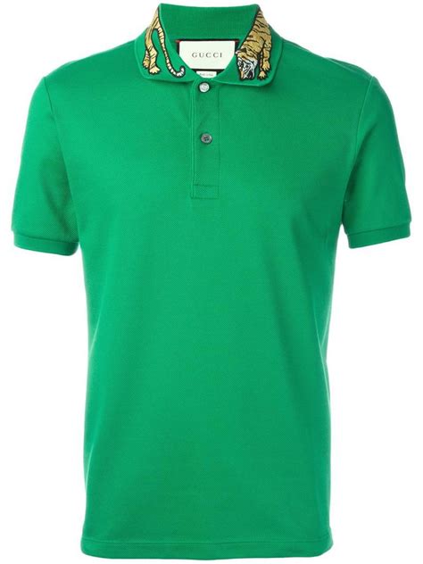 gucci green shirt men|green gucci polo shirt.